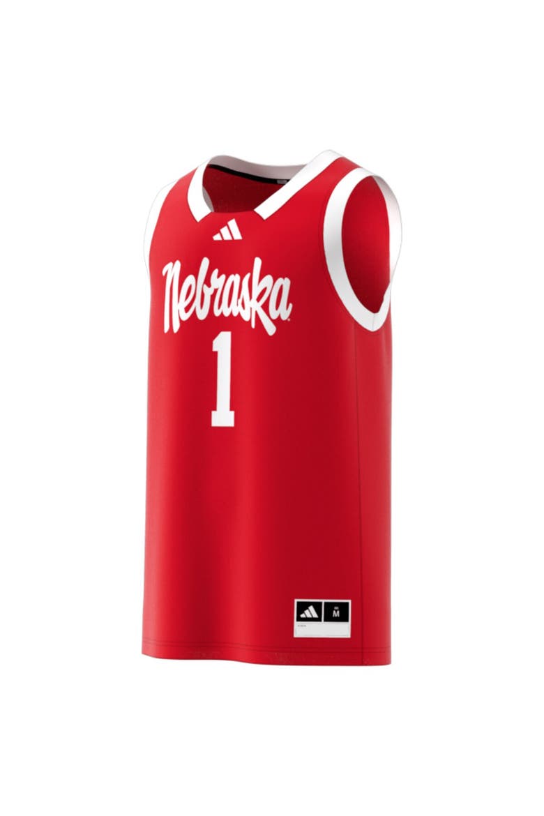 Men's adidas #1 Scarlet Nebraska Huskers Replica Swingman Jersey, Alternate, color, Scarlet