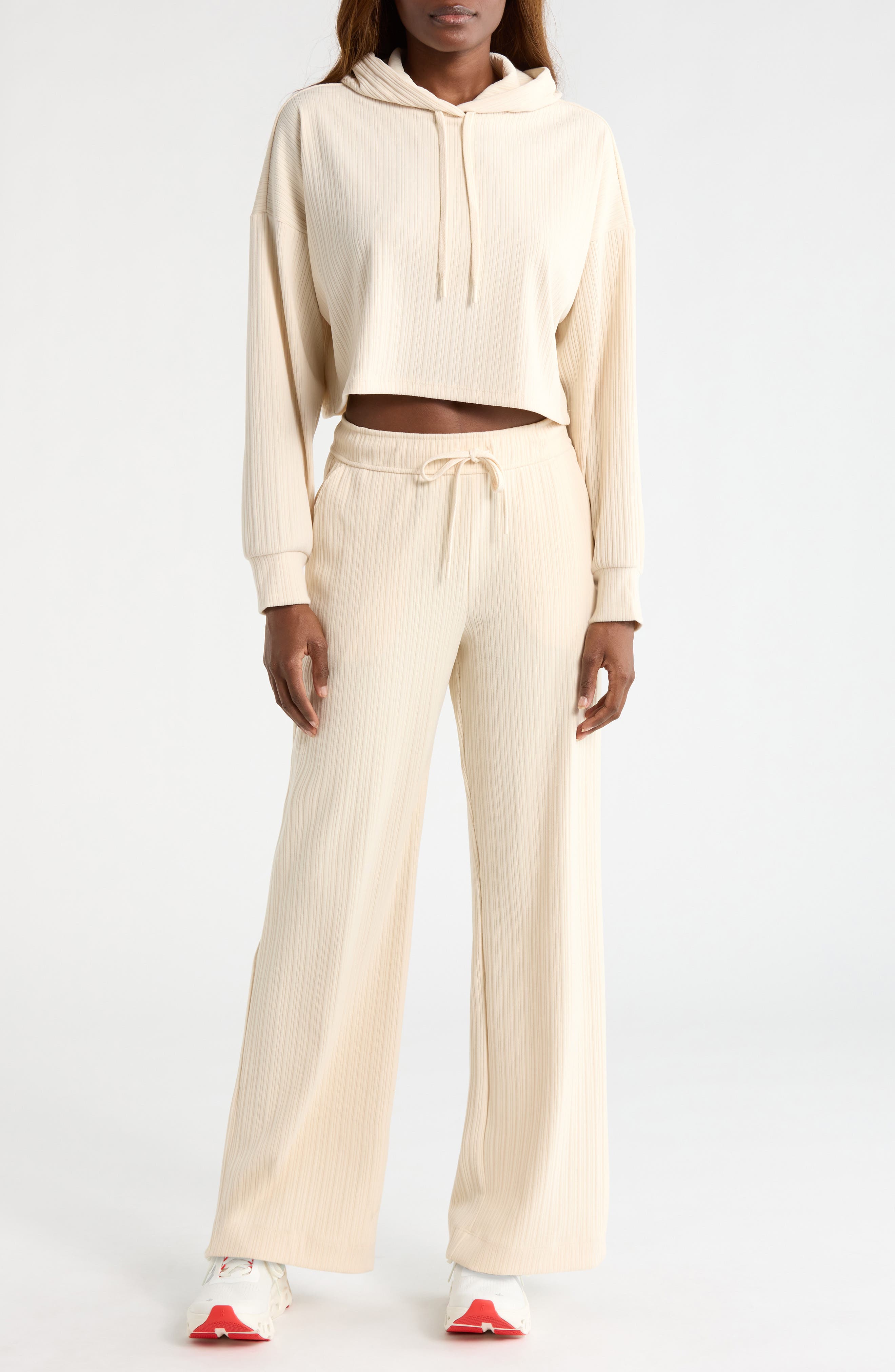 Breathe Easy Ribbed Drawstring Waist Pants (Women) | Nordstrom