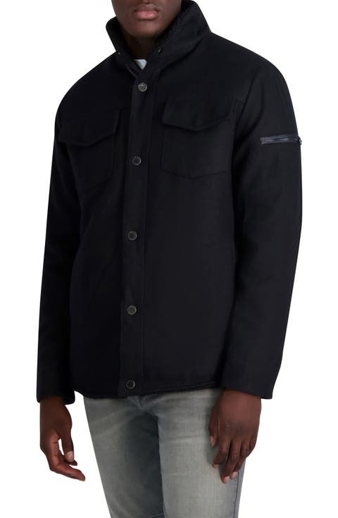 Fleece Lined Wool Blend Shirt Jacket