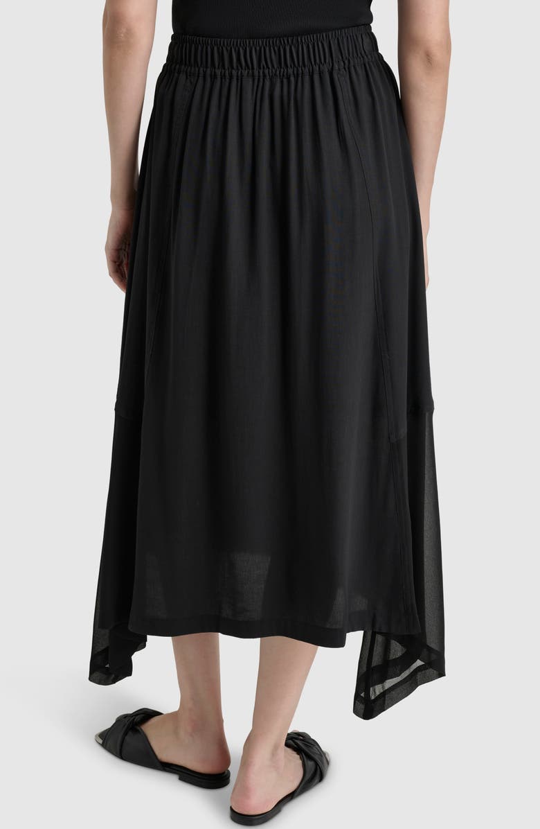 DKNY Handkerchief Hem Maxi Skirt, Alternate, color, Black