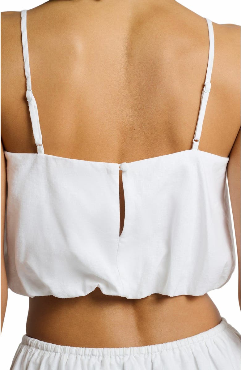 Onia Air Linen Bubble Crop Top, Alternate, color, White