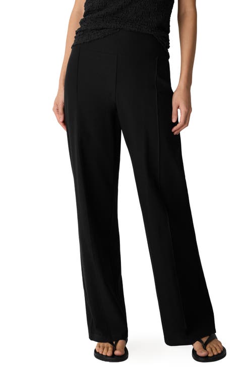 Seamed High Waist Wide Leg Pants