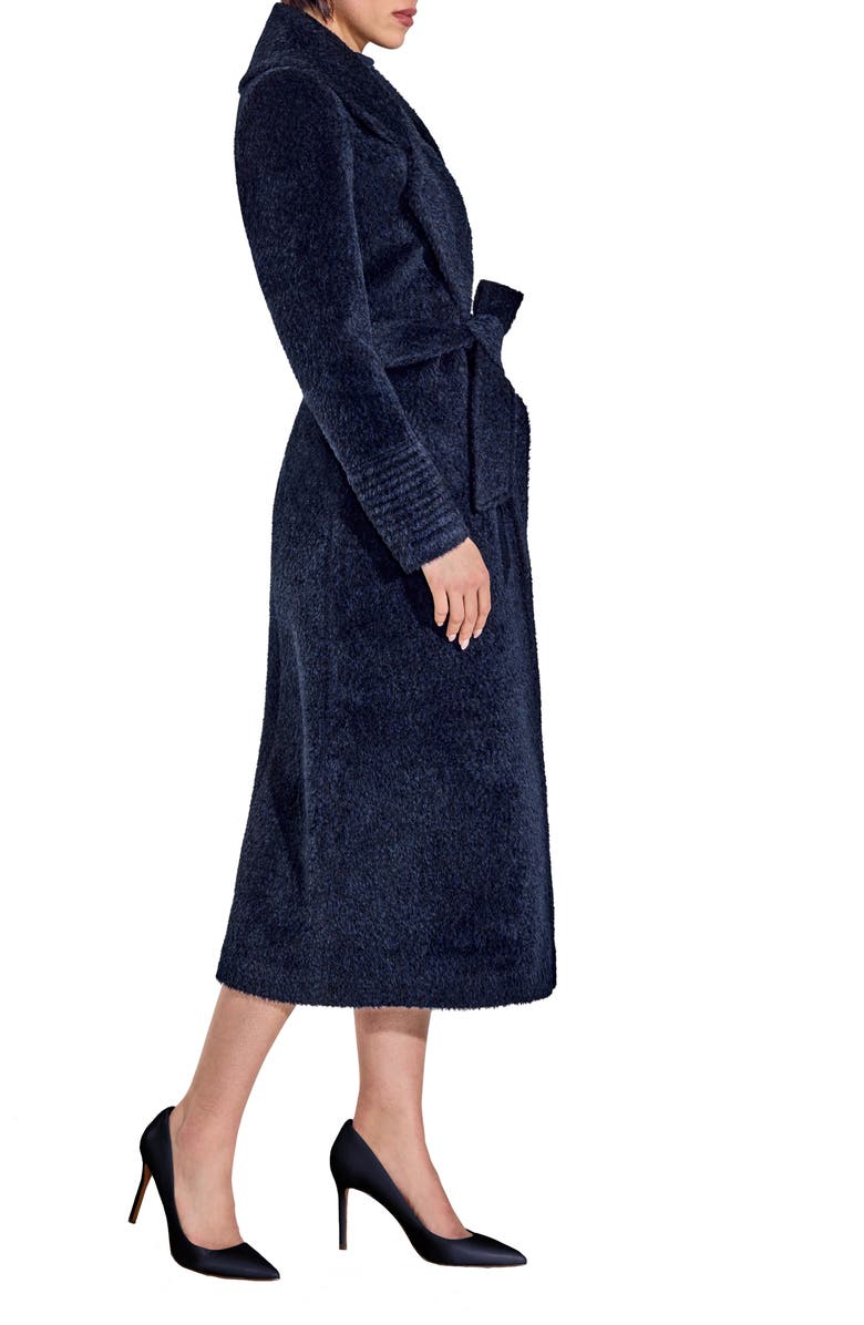 SENTALER Wool & Alpaca Blend Bouclé Wrap Coat, Alternate, color, 