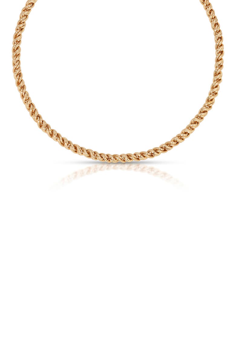 18k Gold Plated Spiral Chain Necklace, Alternate, color, GOLD