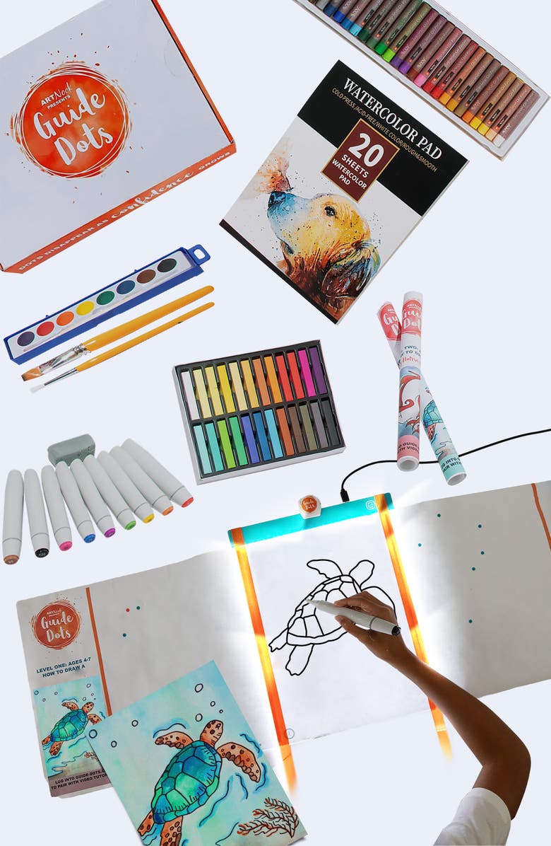 Guide Dots Level 2 Art Kit w/ Light up Bright Board-Ages 8+, Main, color, 