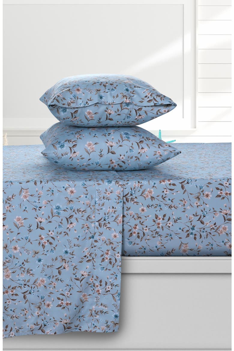 300 Thread Count Organic Cotton Sheet Set, Main, color, BLUE