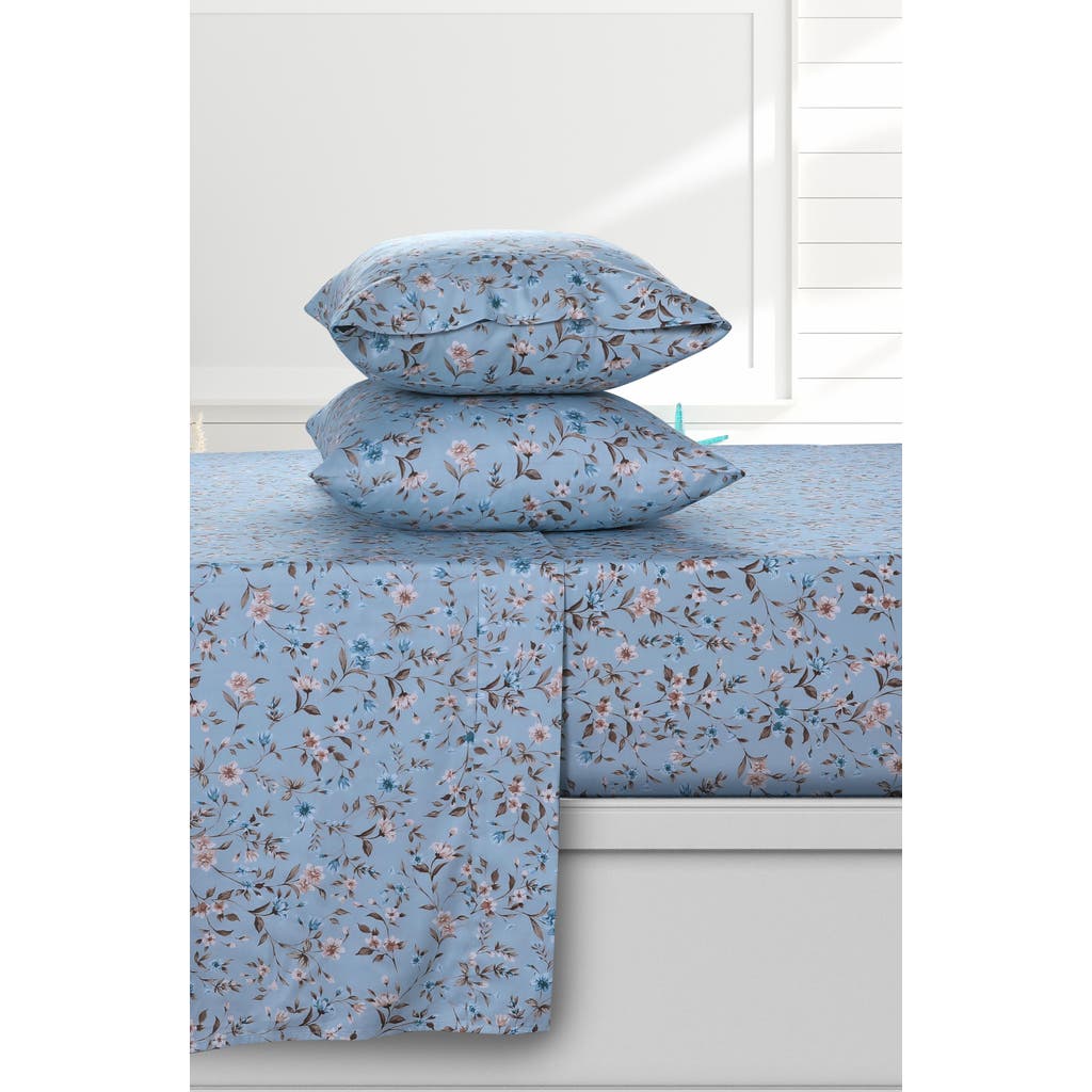 Azores Home 300 Thread Count Organic Cotton Sheet Set In Blue