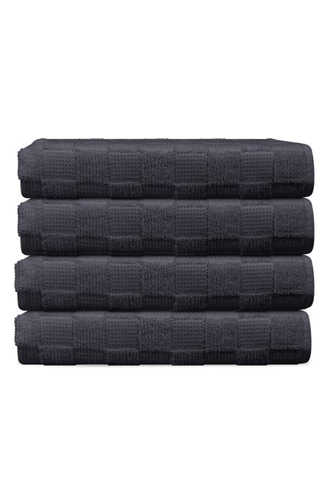 Waffle Terry 4-Piece Turkish Cotton Bath Towel Set