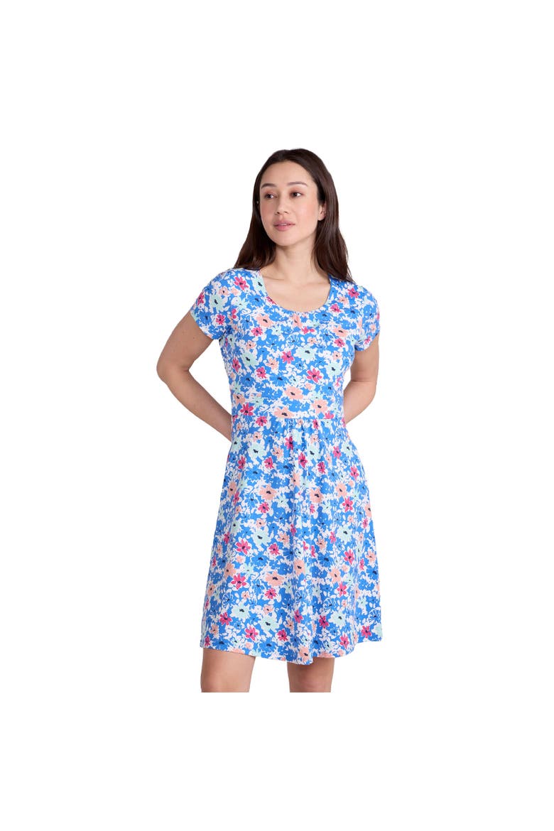 Orchid Floral UV Dress, Alternate, color, Bright Blue