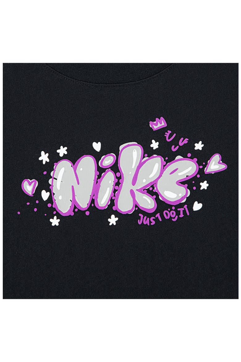 Kids' Essential Cotton Graphic T-Shirt, Alternate, color, BLACK