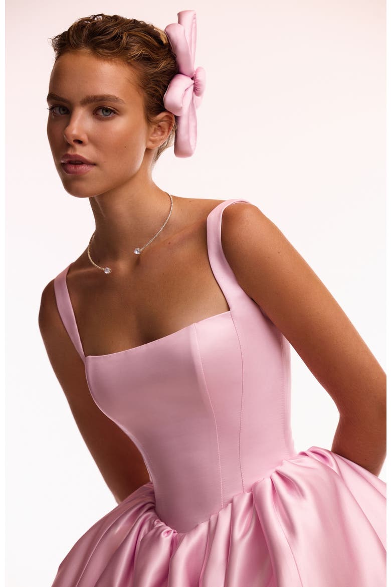 Corset Formal Occasion Mini Dress with Bubble Skirt in Pink, Alternate, color, Pink