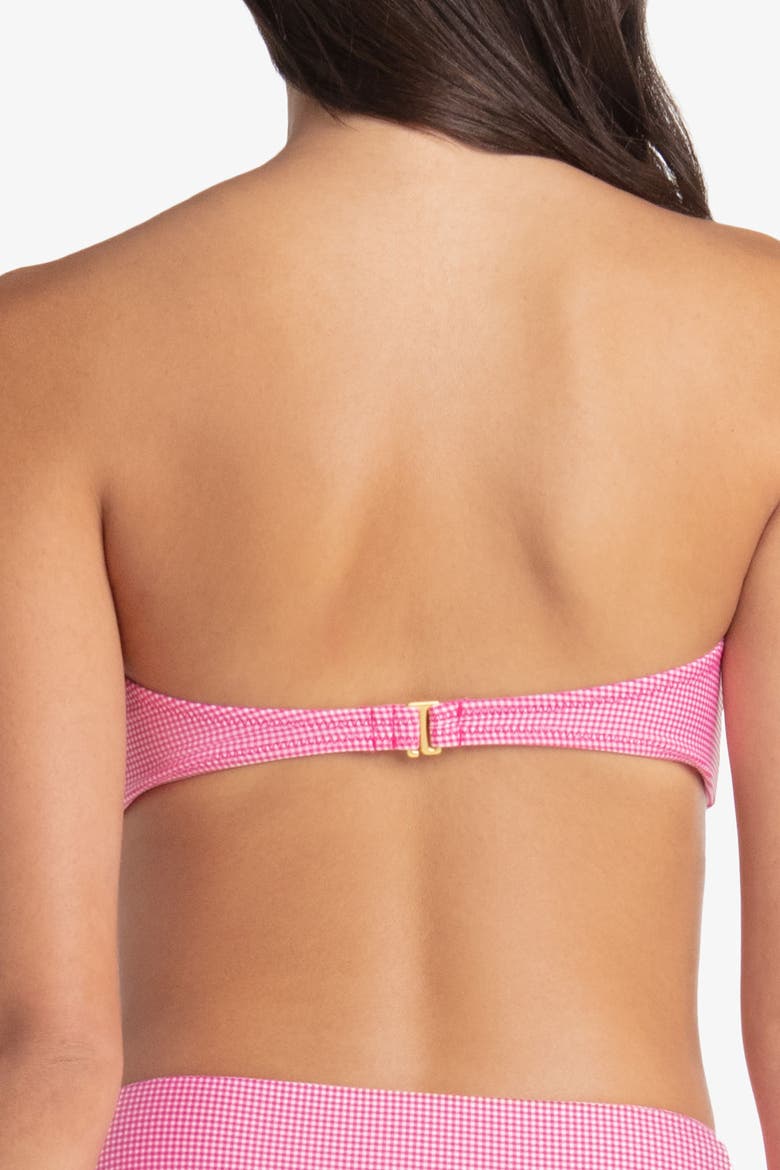 Hook Back Tortoise Bandeau, Alternate, color, Pink Gingham
