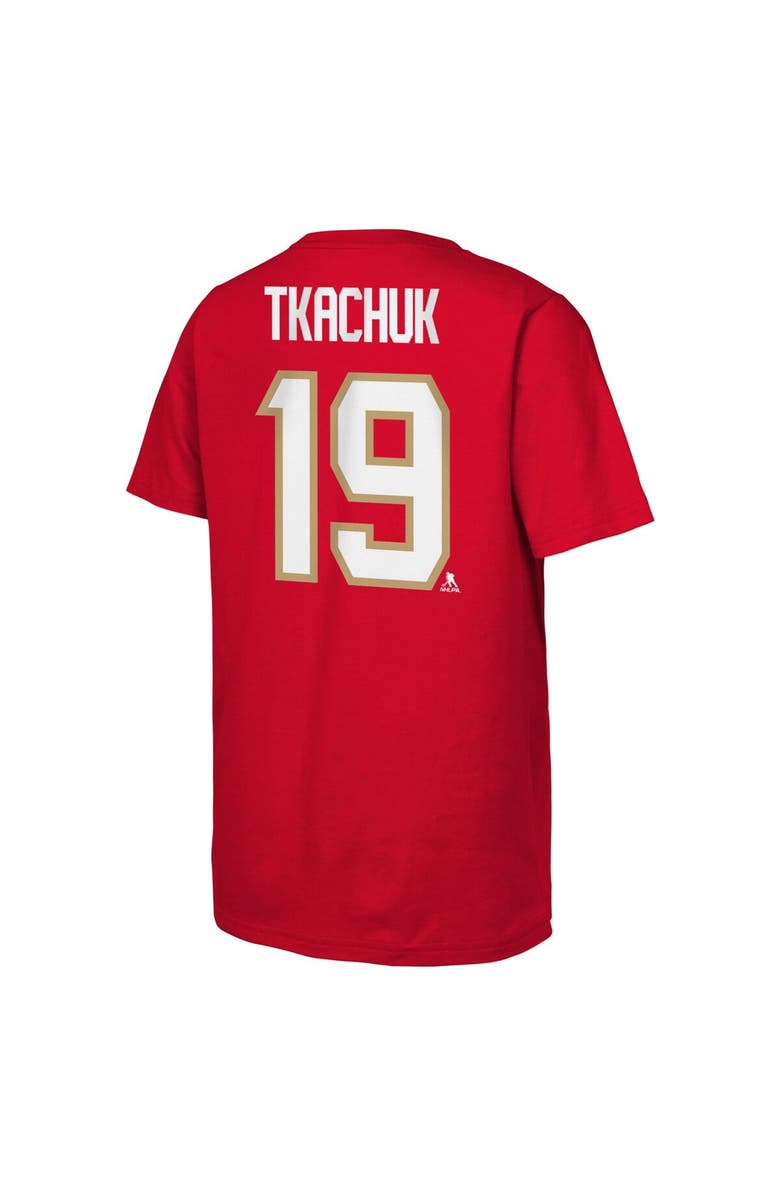 Outerstuff Youth Matthew Tkachuk Red Florida Panthers 2025 Stanley Cup Final Name & Number T-Shirt, Alternate, color, 