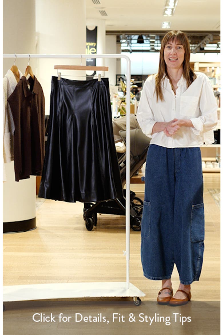 The Mireille Faux Leather Midi Skirt video