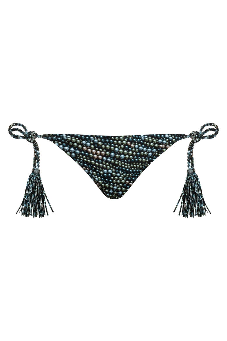 Women's Pearl Jersey Rope Tresses Mini Brief Bikini Bottom, Alternate, color, NOIR