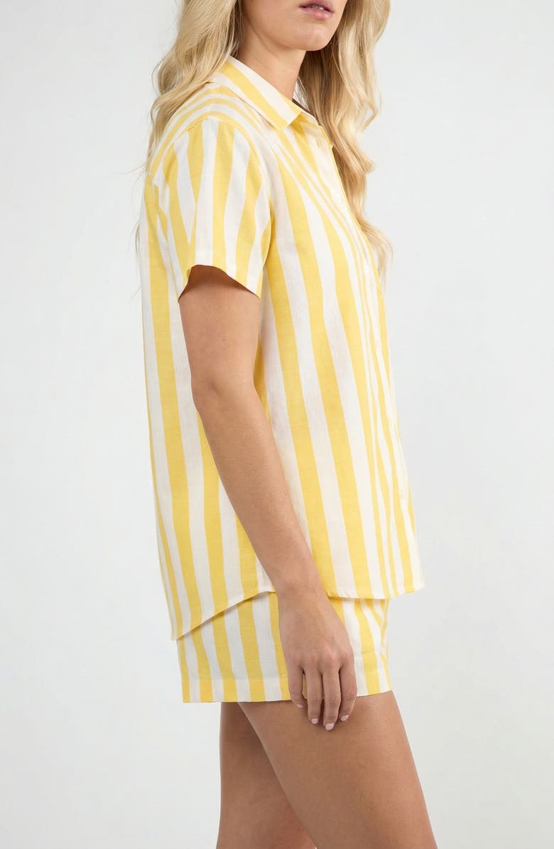 Viens Avec Moi The Paloma Stripe Shirt, Alternate, color, Yellow