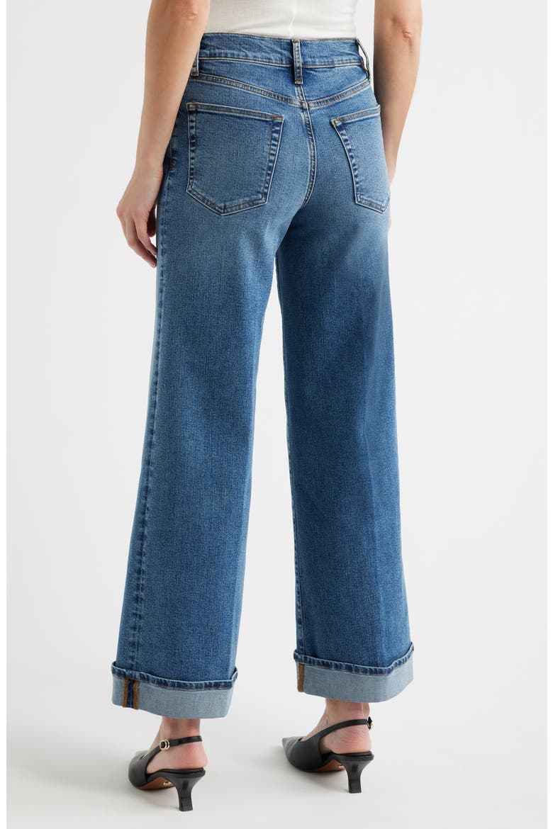 Le Slim Palazzo Cuffed High Waist Wide Leg Jeans, Alternate, color, CANALS