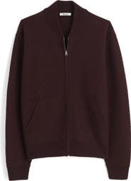 Madewell Boiled Wool Baseball Sweater Jacket