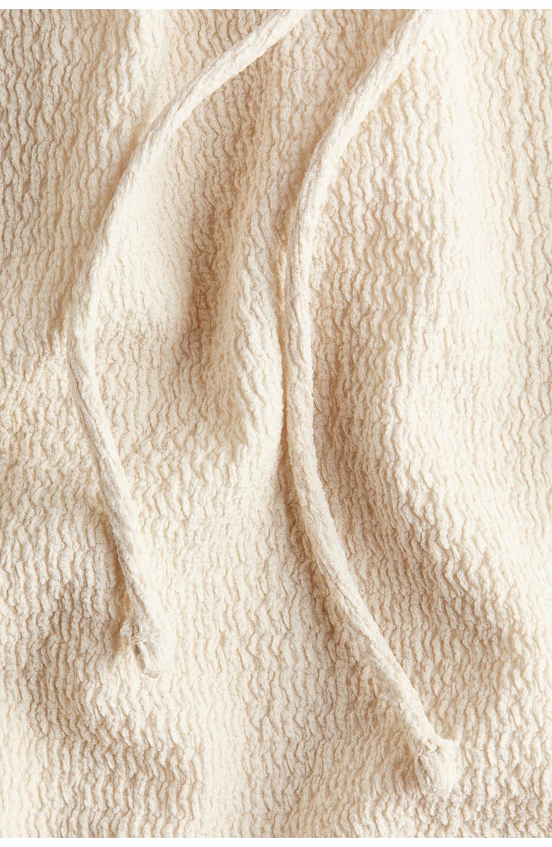 H&M Crinkled Drawstring Skirt, Alternate, color, Light Beige