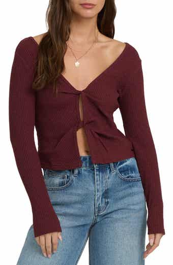 Fever Reversible Twist Detail Knit Top