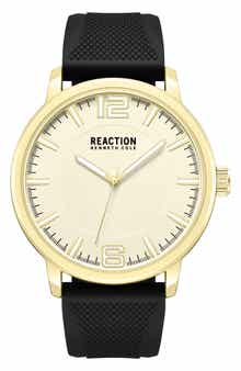 Classic Black Silicone Strap Watch, 44mm