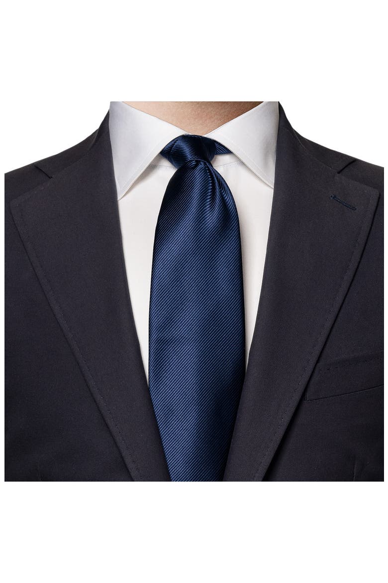 Solid Navy Silk Twill Tie, Alternate, color, NAVY