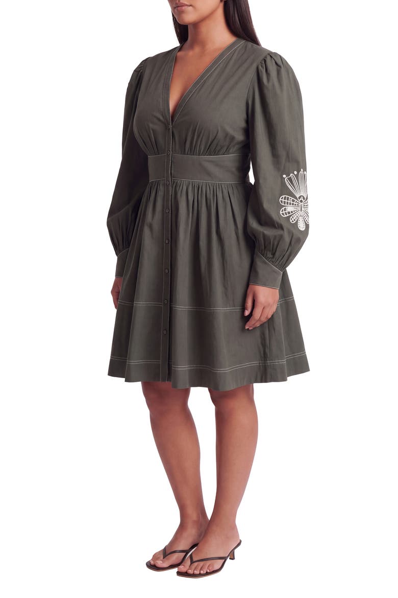 Dusky Embroidered Minidress, Alternate, color, OLIVE