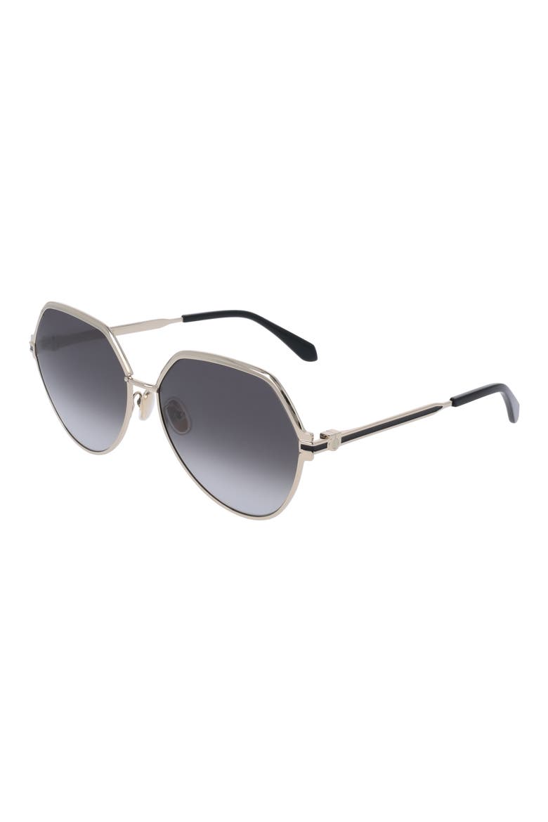 62mm Oversize Tea Cup Sunglasses, Alternate, color, GOLD/ GREY GRADIENT