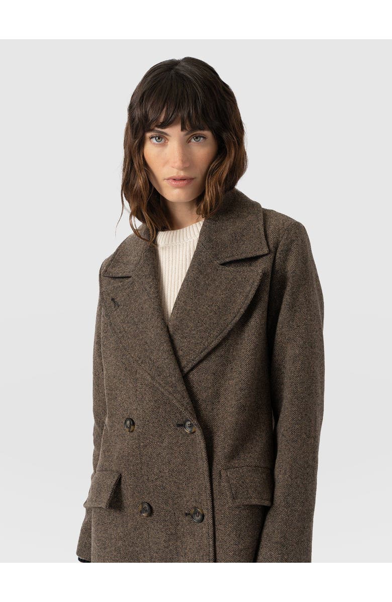 Saint + Sofia Hampton Coat, Alternate, color, Brown Chevron