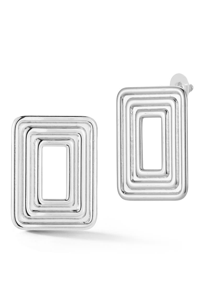 Rectangular Drop Earrings, Main, color, SILVER