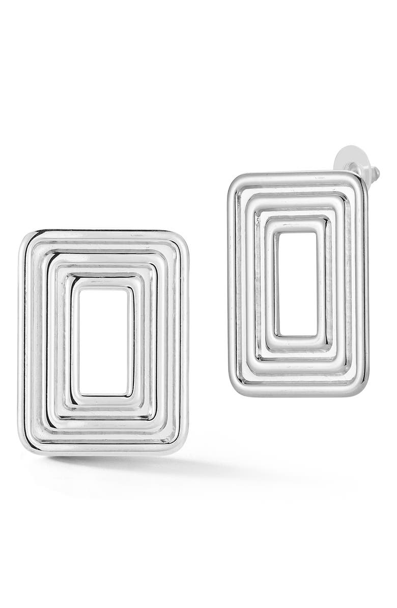 GLAZE JEWELRY Rectangle Stud Earrings, Main, color, Silver
