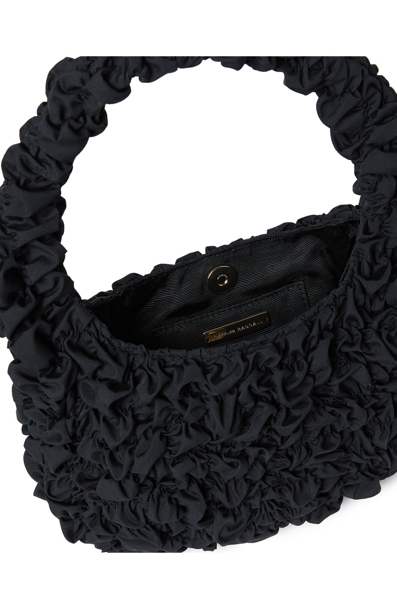 Loeffler Randall Smocked Mini Shoulder Bag, Alternate, color, Black