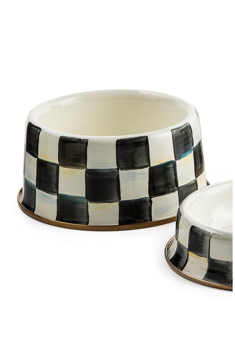Medium Courtly Check Pet Dish, Alternate, color, COURTLY