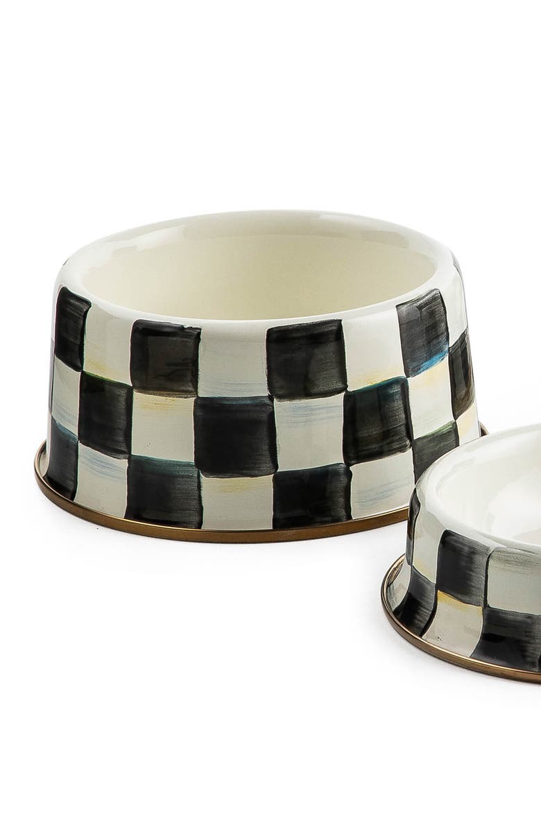 MACKENZIE CHILDS Medium Courtly Check Pet Dish, Alternate, color, Courtly