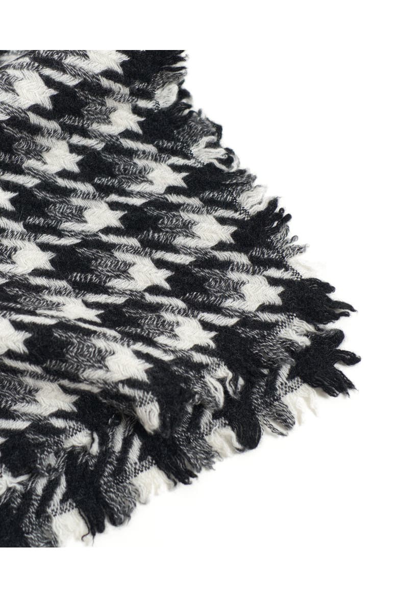 "Houndstooth" Cashmere Scarf, Alternate, color, Black & White