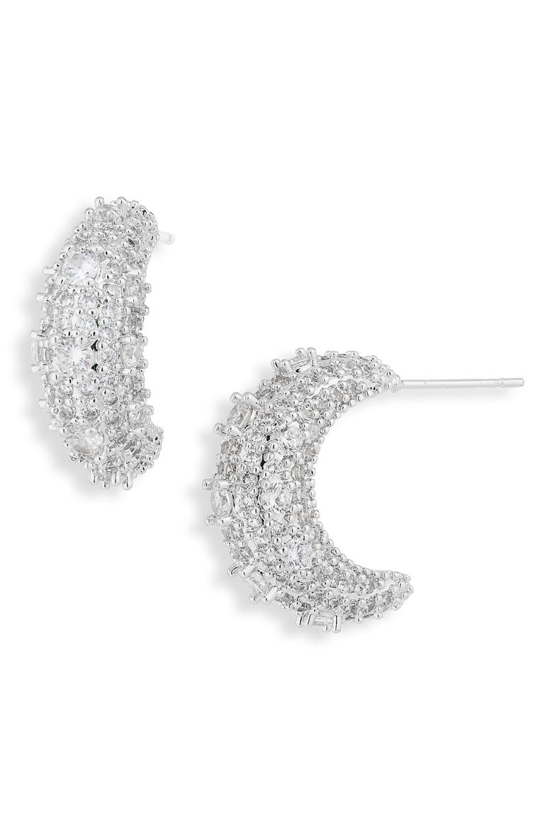 Small Chunky Hoop Earrings, Main, color, SILVER