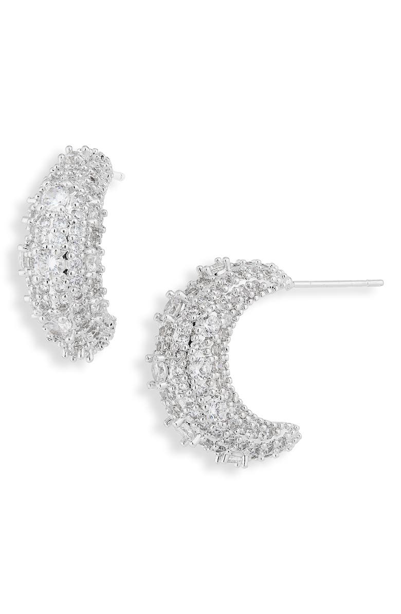 Cara Small Chunky Hoop Earrings, Main, color, Silver