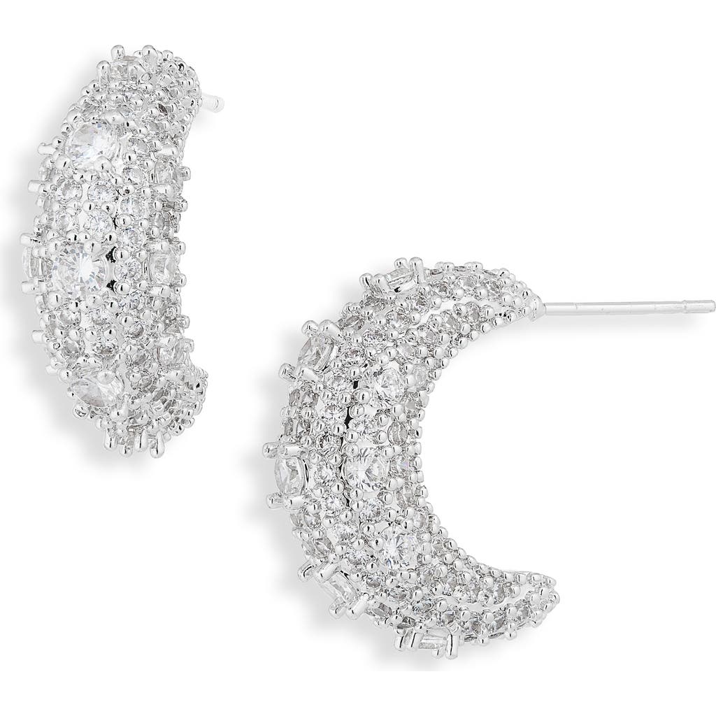 Cara Small Chunky Hoop Earrings In Silver