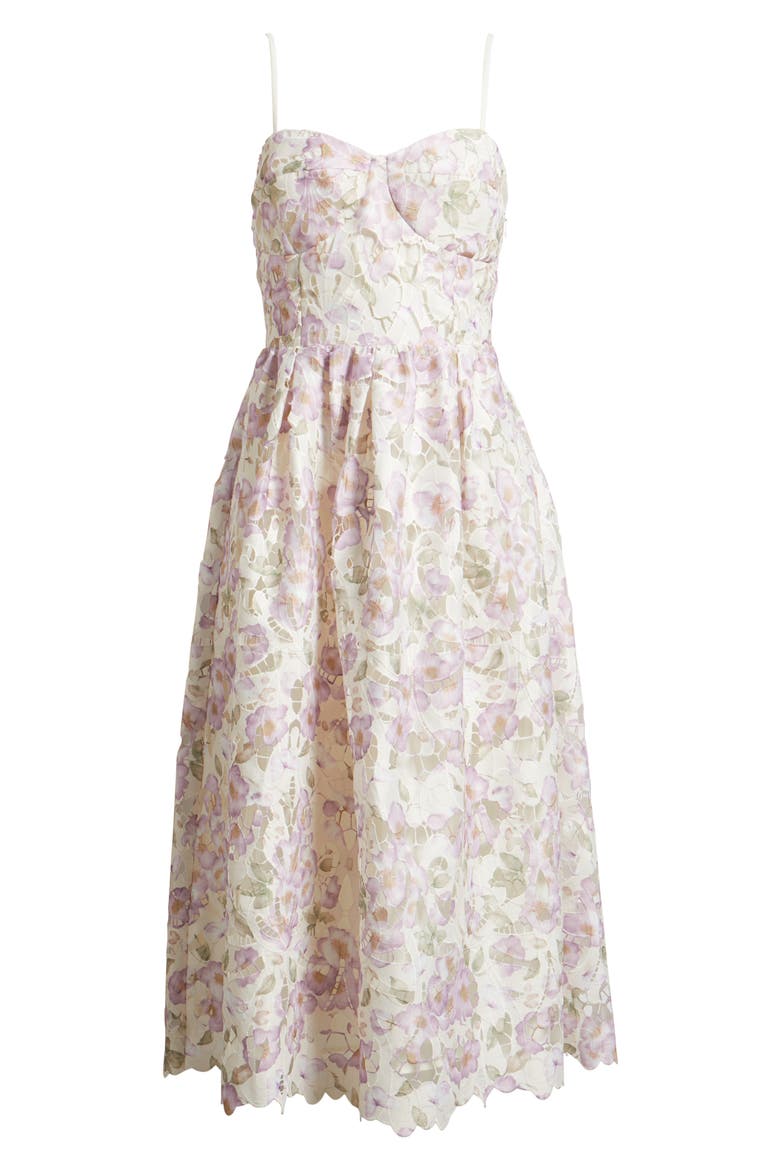 Print Lace Midi Sundress, Alternate, color, PURPLE FLORAL