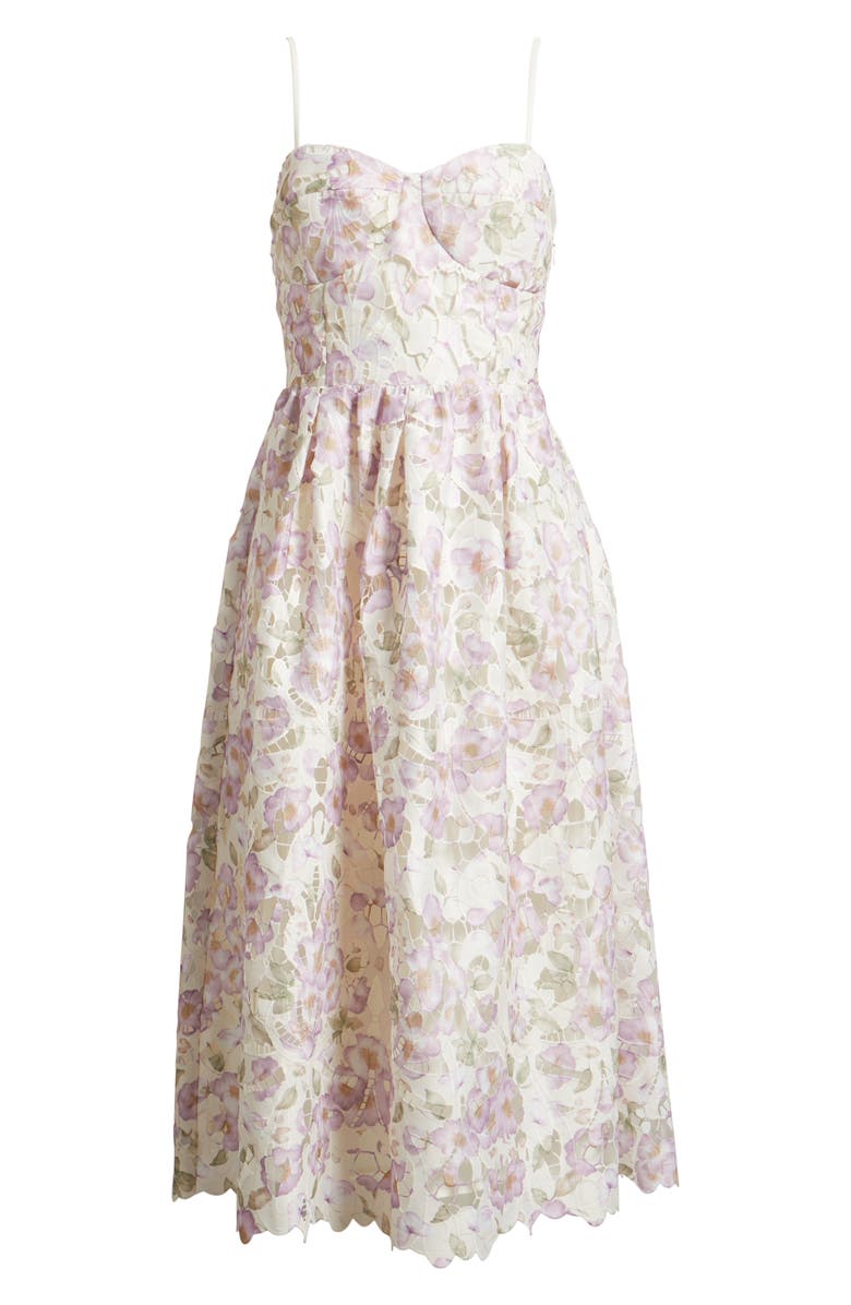 Chelsea28 Print Lace Sleeveless Midi Dress, Main, color, 