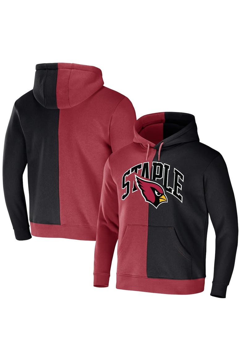 Men's NFL x Staple Cardinal Arizona Cardinals Split Logo Pullover Hoodie, Main, color, Cardinal