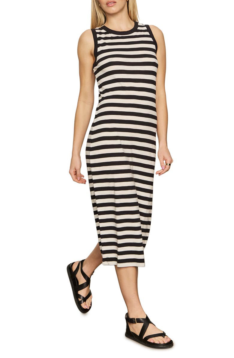 Sanctuary Stripe Sleeveless Tiered Organic Cotton Blend Maxi Dress, Alternate, color, 