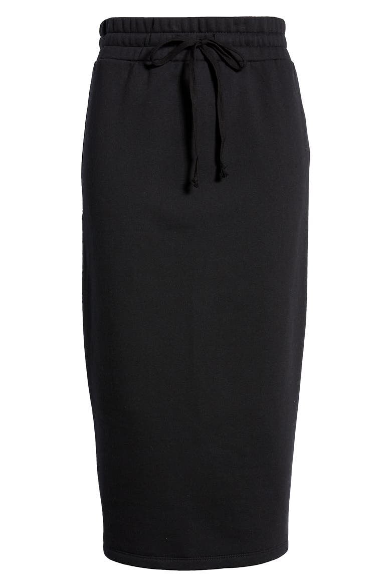 Drawstring Waist Knit Skirt, Alternate, color, BLACK