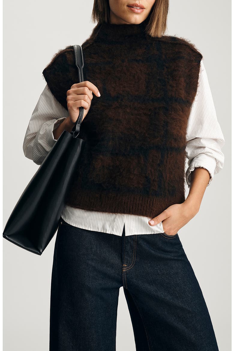 Funnel Neck Sweater Vest, Main, color, TIRAMISU