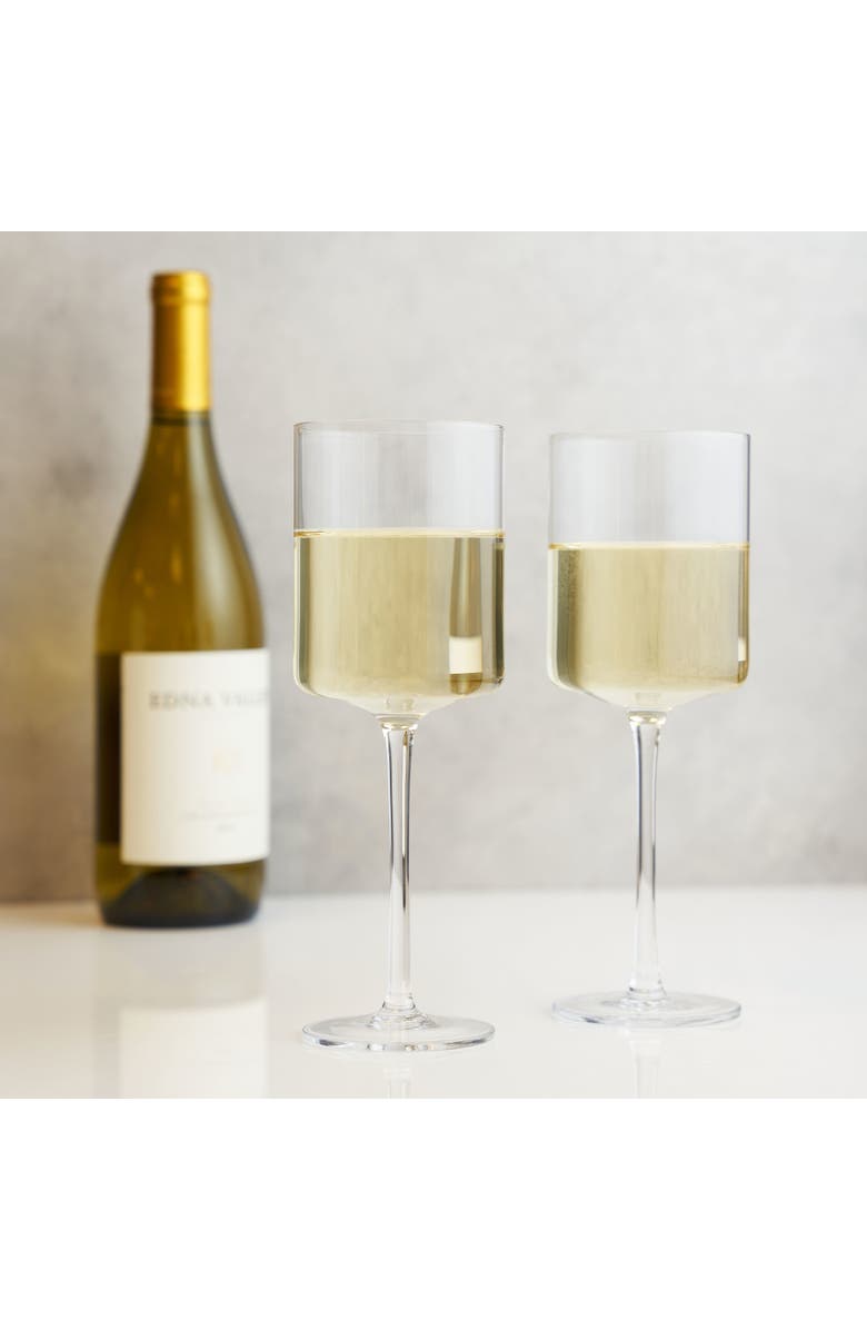 Viski Laurel Crystal White Wine Glasses Set of 2, Alternate, color, Clear