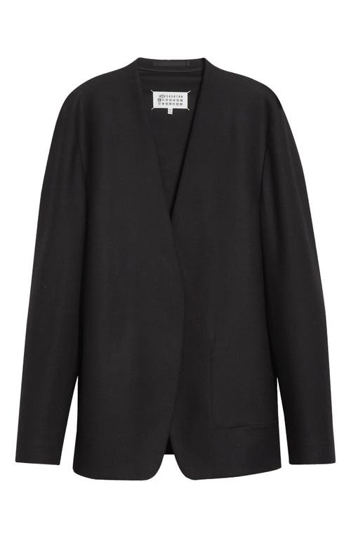 Maison Margiela Minimal Virgin Wool Blazer In Black