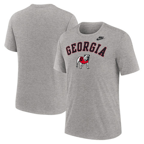 Men's Nike Heather Gray Georgia Bulldogs Legacy Arch Tri-Blend T-Shirt