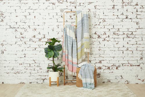 Carol & Frank Berkley Citron 50" X 60" Throw Blanket In Blue
