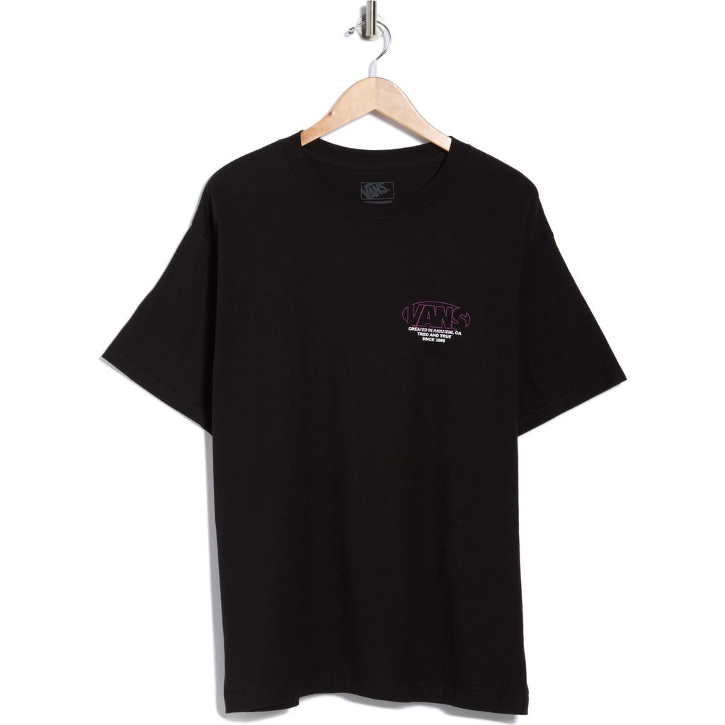 Vans Major Type Cotton Graphic T-shirt In Black
