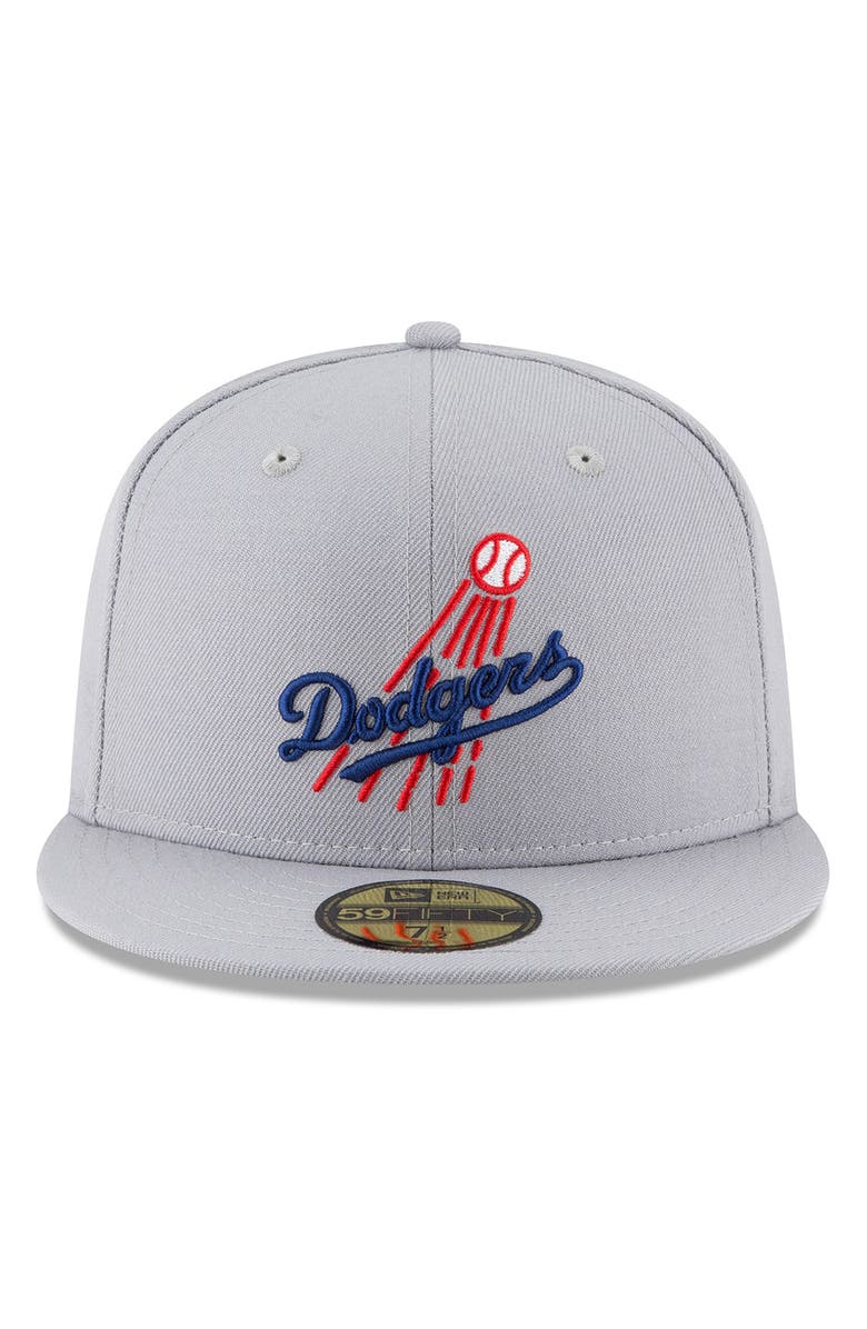 New Era Men's New Era Gray Los Angeles Dodgers Cooperstown Collection Wool 59FIFTY Fitted Hat, Alternate, color,